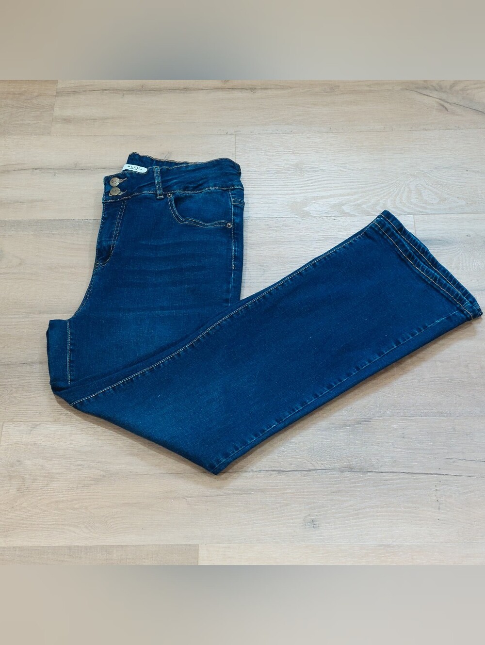 BLEU Dark Wash Double Button High Rise Flare Jeans Size 14